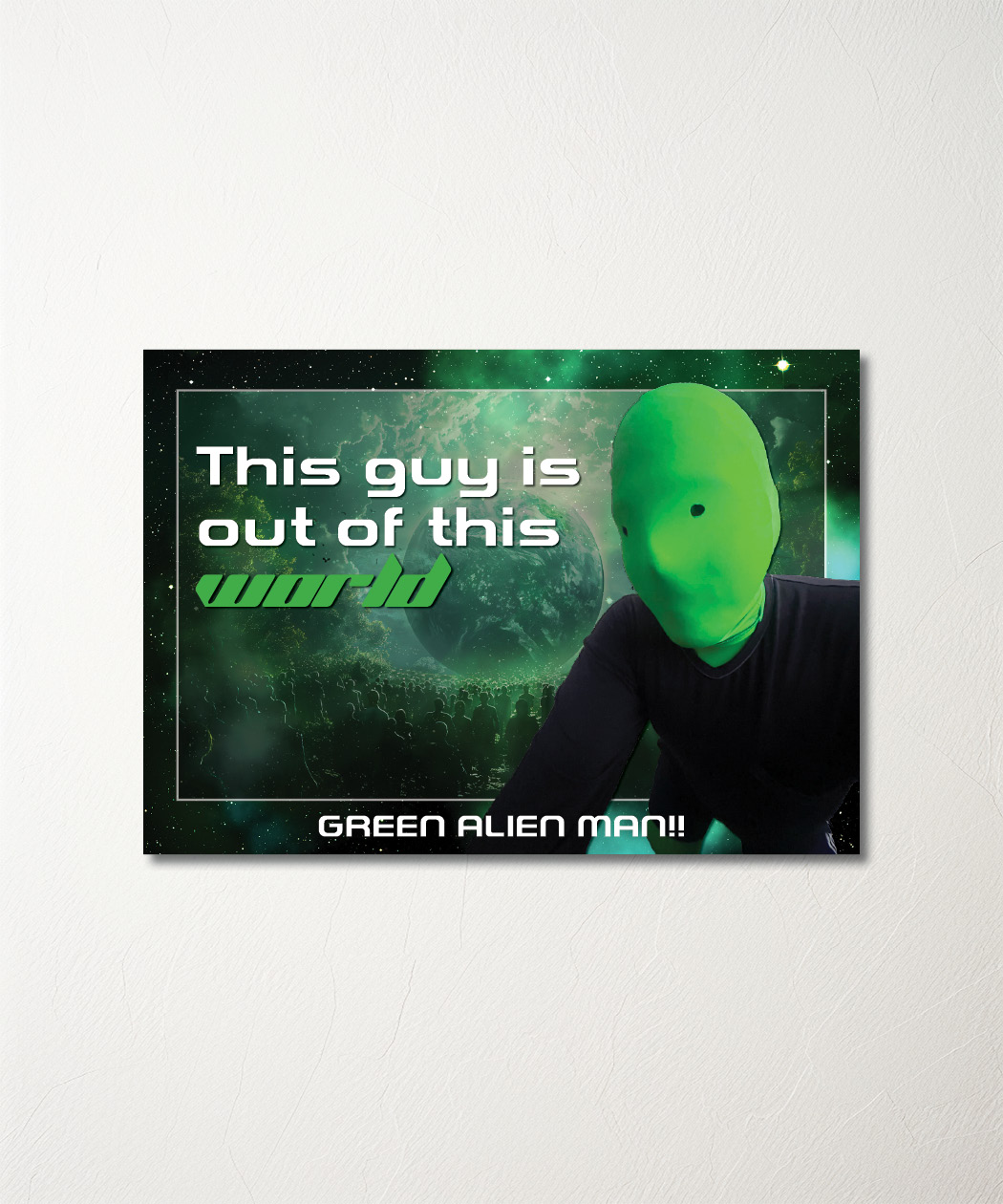 green alien man